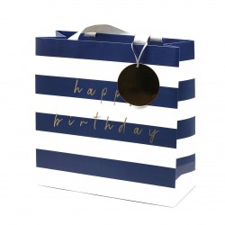 Navy stripe birthday portrait bag GB03