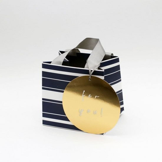 Navy stripe mug bag GB01