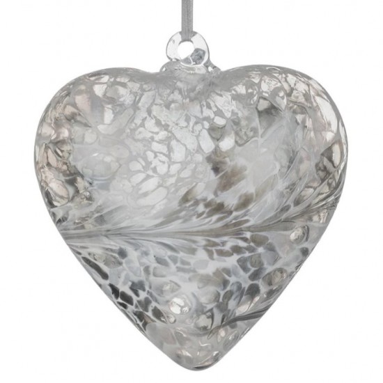 12cm friendship heart pastel silver