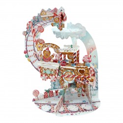 Gingerbread Train 3D pendulum christmas card XPD031