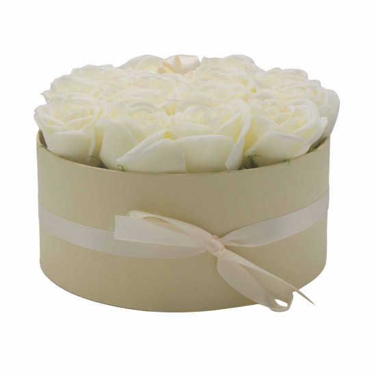  Soap flowers gift roses cream round 