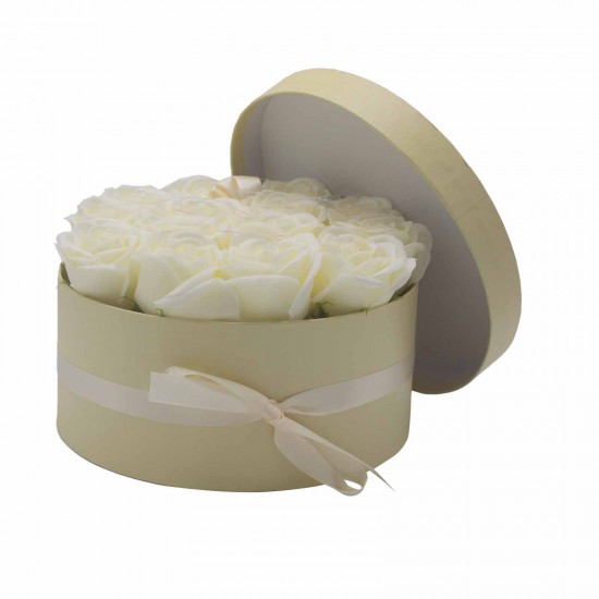  Soap flowers gift roses cream round 