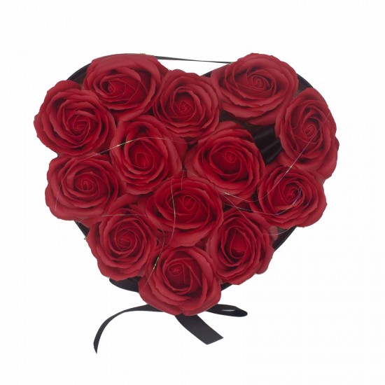 Soap flowers gift roses red round 