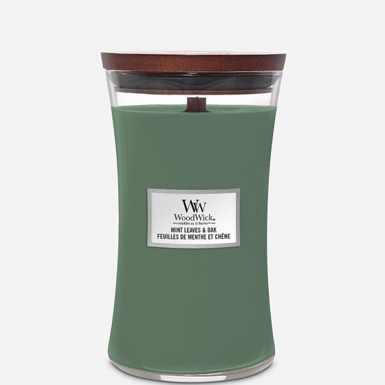 Mint leaves & oak large jar