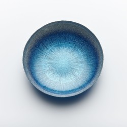 30cm glass bowl blue