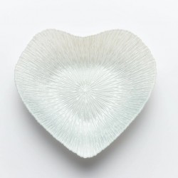 30cm glass bowl heart silver