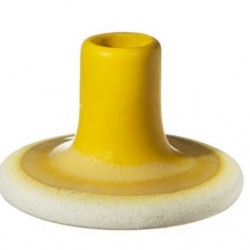 Mojave glaze dinner candle holder yellow