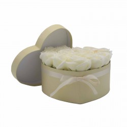 Soap flowers gift roses cream heart