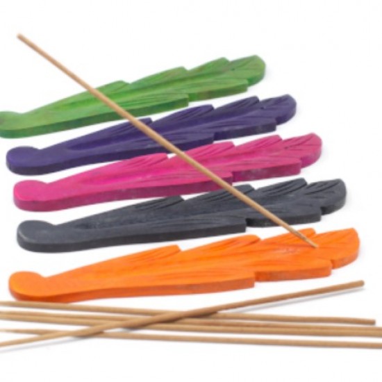 Incense mango wood leaf ashcatcher assorted colour