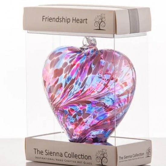 12cm friendship heart blue pink