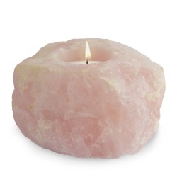 Rose quartz tealight holder