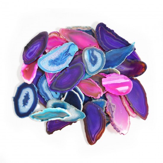 Agate Slice assorted colour 2.5-3"