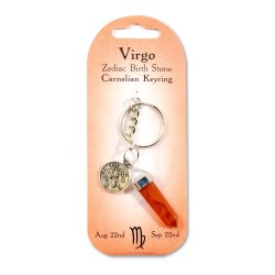 Zodiac keyring Virgo- Camelian