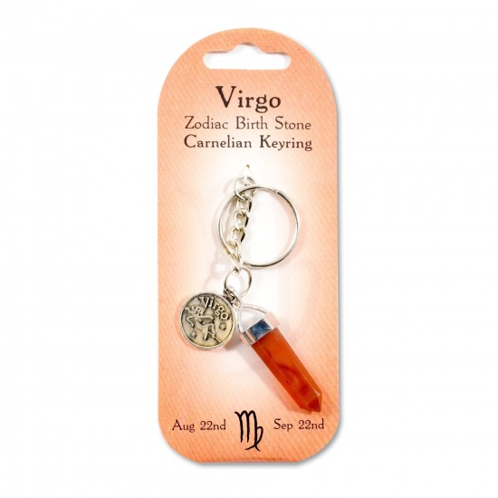 Zodiac keyring Virgo- Camelian