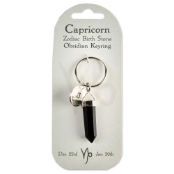 Zodiac keyring Capricorn- Obsidian