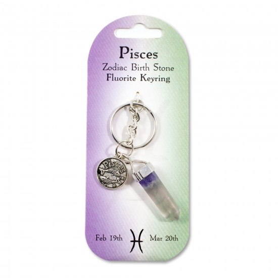 Zodiac keyring Pisces- Fluorite