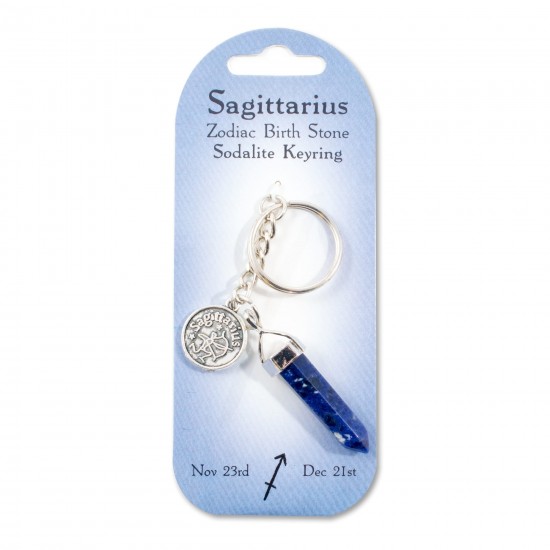 Zodiac keyring Sagittarius- Sodalite