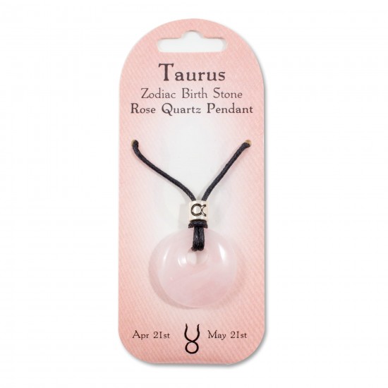 Crystal energy Zodiac pendant Taurus- Rose Quartz