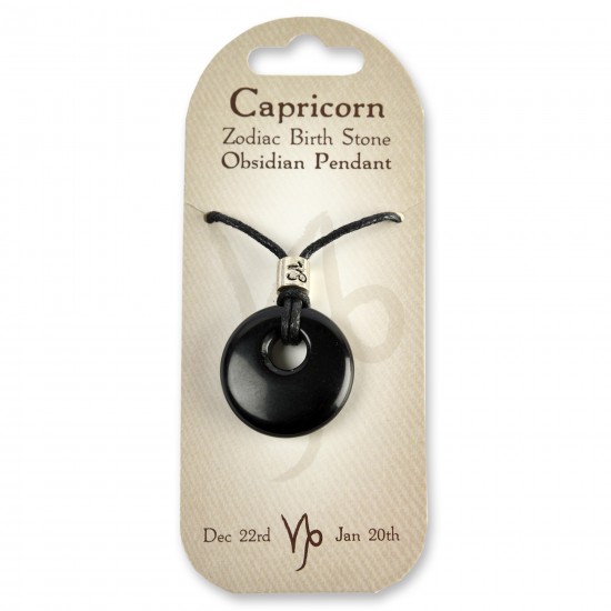 Crystal energy Zodiac pendant Capricorn- Obsidian