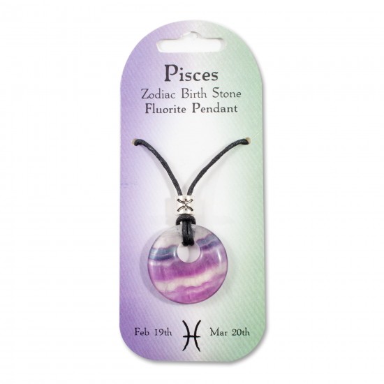 Crystal energy Zodiac pendant Pisces- Fluorite