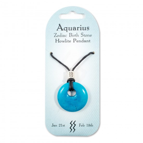 Crystal energy Zodiac pendant Aquarius- Howlite