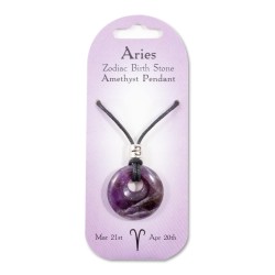 Crystal energy Zodiac pendant Aries- Amethyst