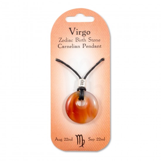 Crystal energy Zodiac pendant Virgo- Carnelian