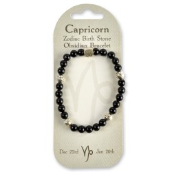 Crystal energy Zodiac bracelet Capricorn- Obsidian