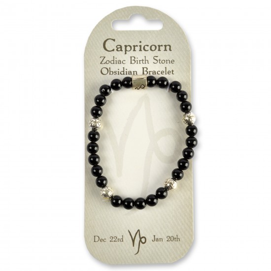 Crystal energy Zodiac bracelet Capricorn- Obsidian