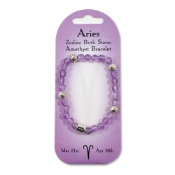 Crystal energy Zodiac bracelet Aries- Amethyst