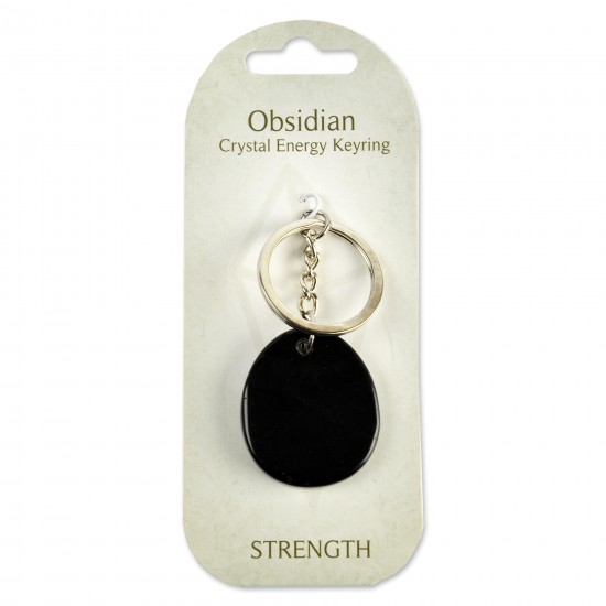 Crystal energy Keyring- Obsidian