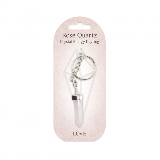 Crystal energy Keyring- Rose Quartz