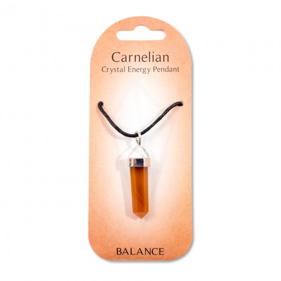 Crystal energy pendant- Carnelian