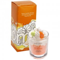 Peach Bellini Piped Candle In Box