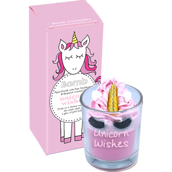 Unicorn Wishes Piped Candle In Box