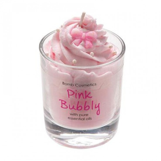 Pink Bubbly Piped Candle In Box