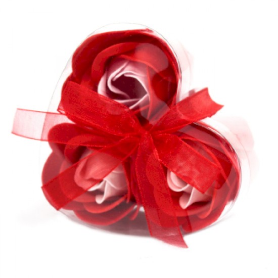 Soap Flowers Heart gift box 3 Red Roses