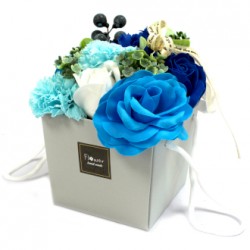 Soap Flowers Bouquet Box  Blue