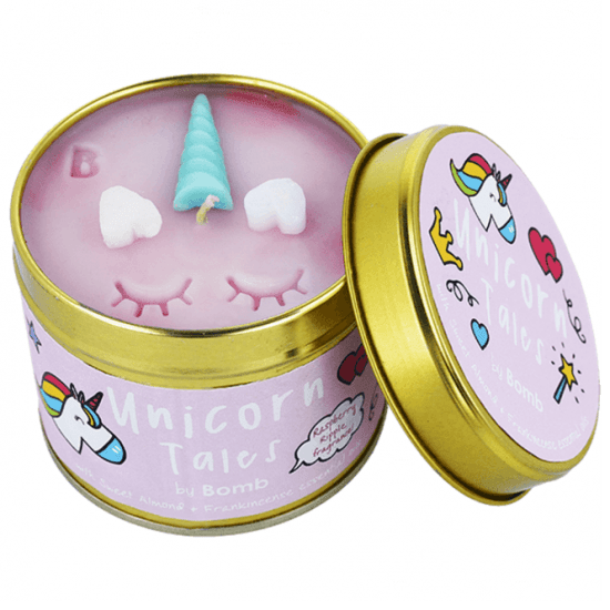 Unicorn tales tinned candle