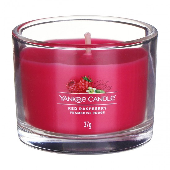 Red raspberry single filled votive 