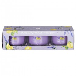 Lemon lavender 3 filled votive set 