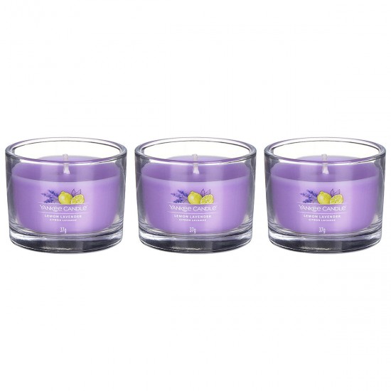 Lemon lavender 3 filled votive set 