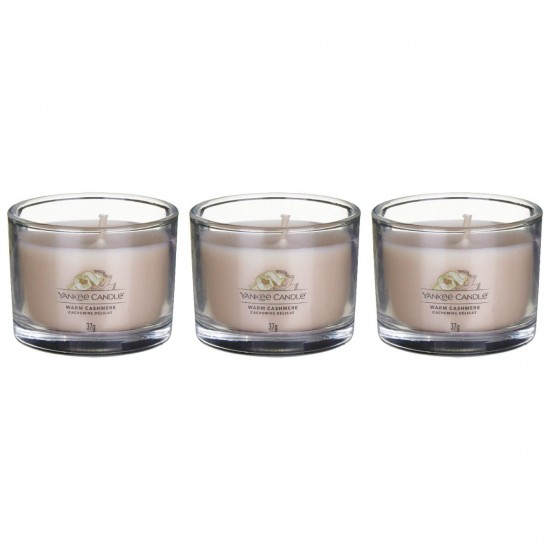 Warm cashmere 3 filled votive set 