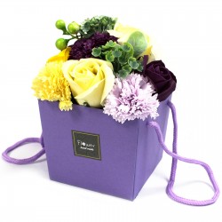 Soap Flowers Bouquet Box purple