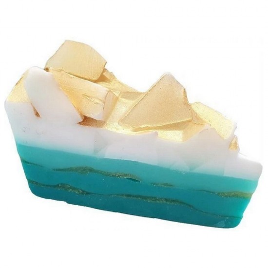 Golden surf soap cake slice