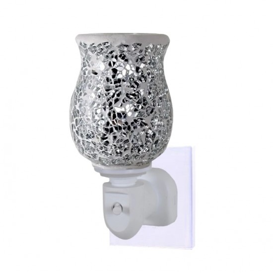 Shining silver glass plug in burner