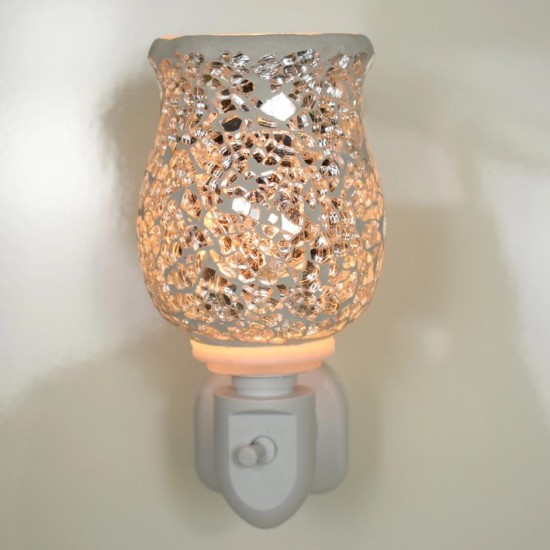 Shining silver glass plug in burner