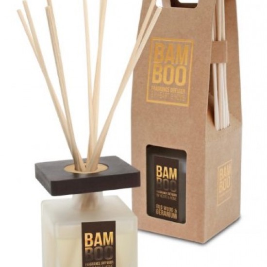 Oud wood & geranium reed diffuser